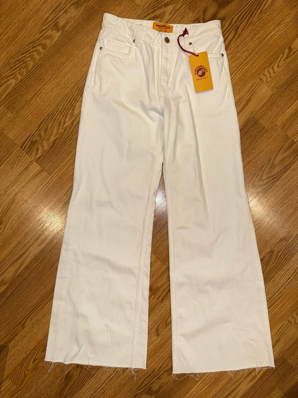 Simon Miller + MANGO Collab Wide Leg White Jeans sz 2